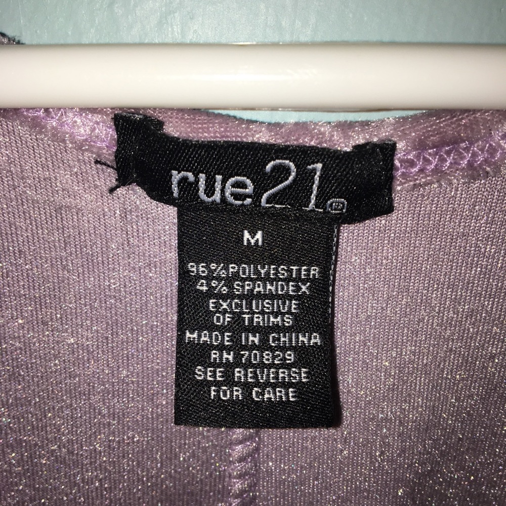 A lavender velvet rue 21 spaghetti strap shirt